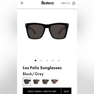 Illesteva Los Feliz Black/Grey sunglasses